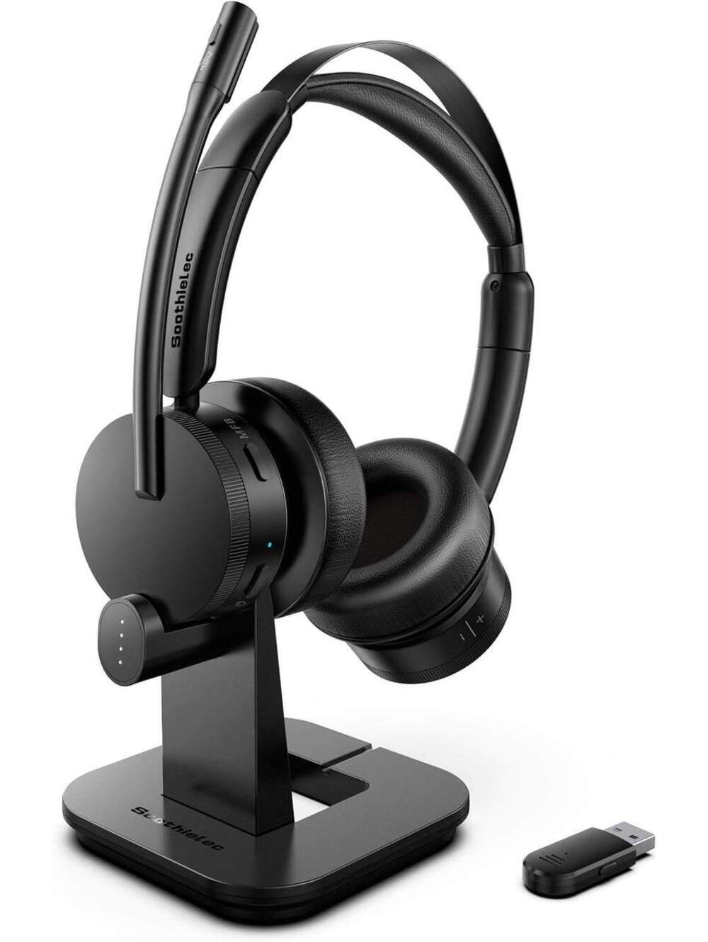 Wireless Headset with Mic for Work, Noise Cancelling, USB Adapter